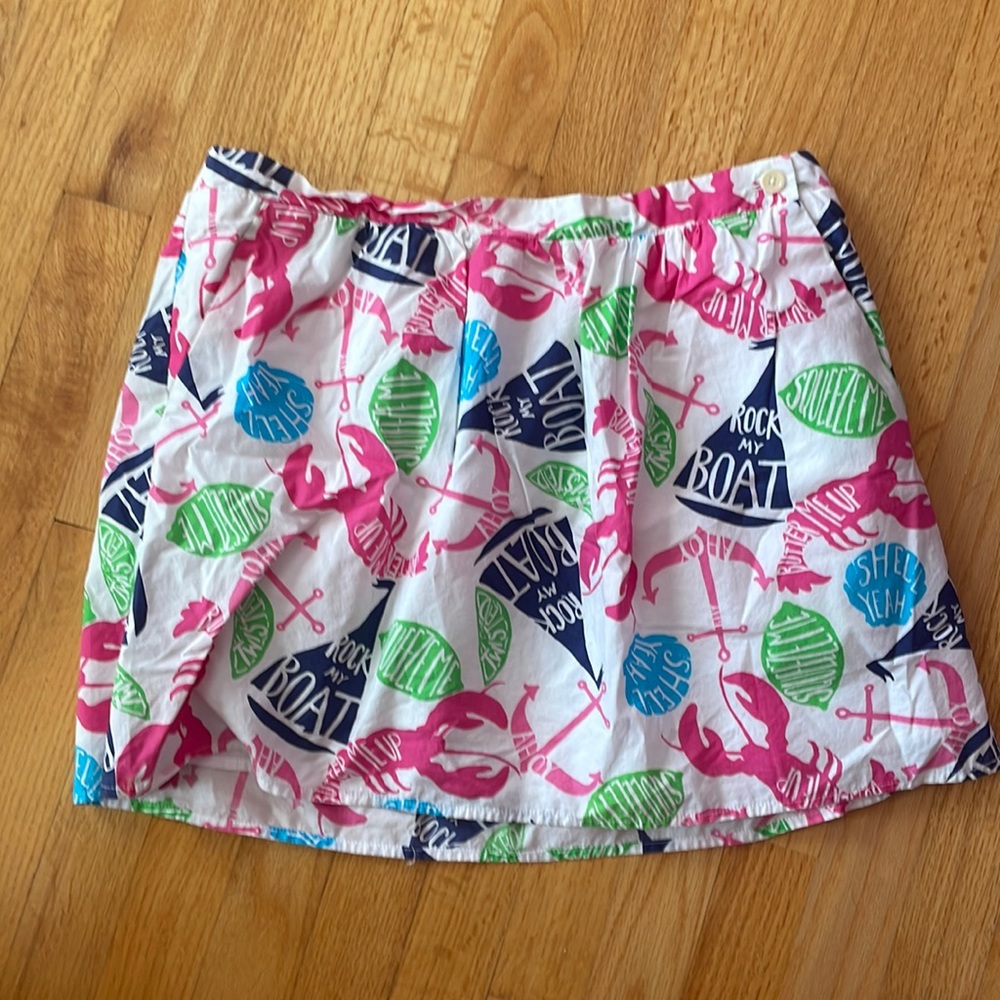 Lilly Pulitzer Rock My Boat Shell Yeah Mimosa Skirt Large